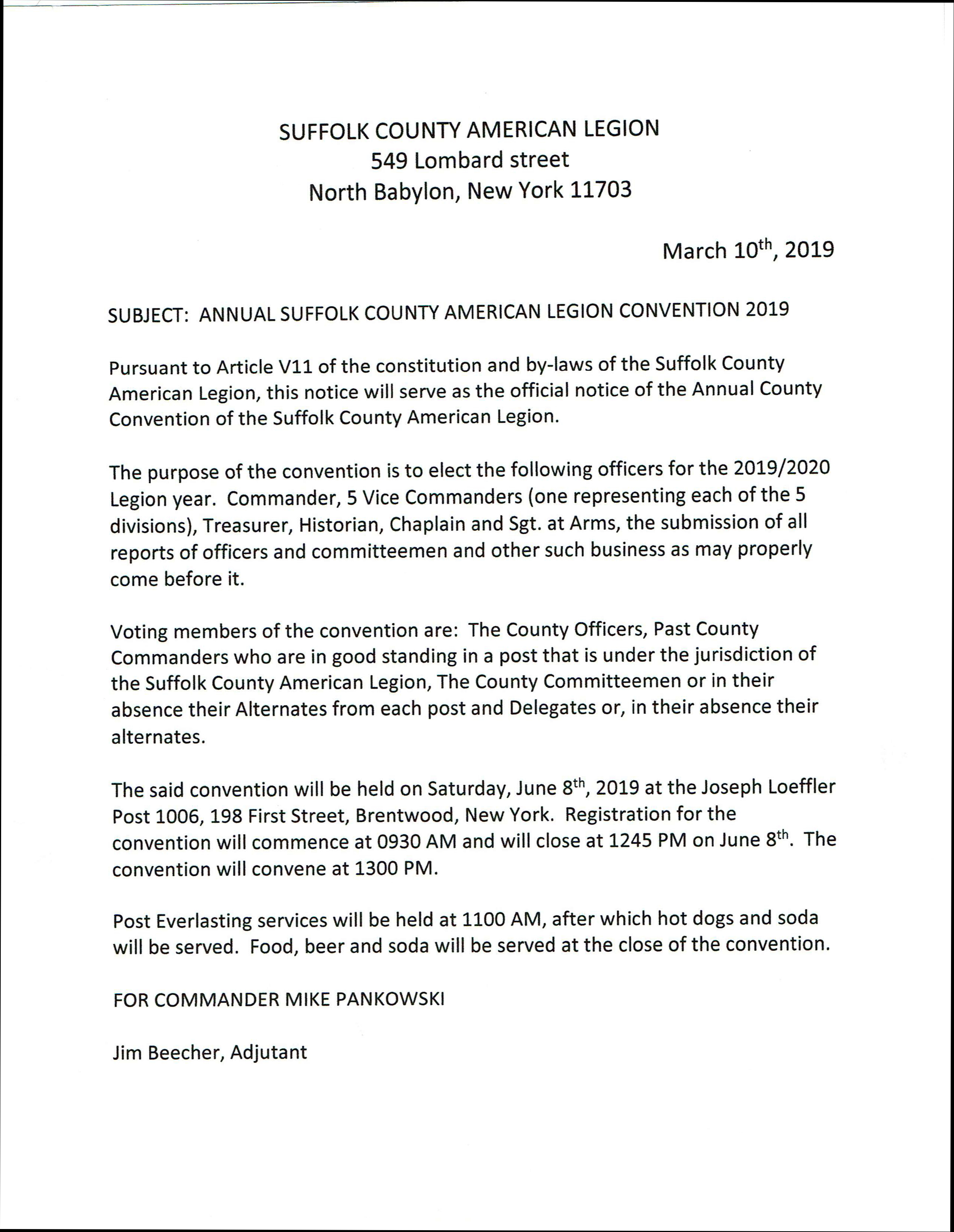 Convention Call 2019